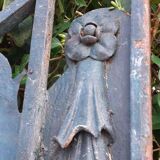 Solid gate, garden iron, H227x110cm, old, exterior door
