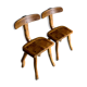 Pair of brutalist olive chairs