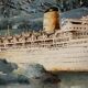 Oil on canvas Alain Chaussois (1950-2018) – Ocean liner Arcadia in the
