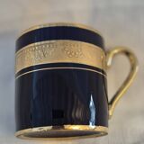 Litron cup porcelain from limoges legle blue from the oven and fine gold a464