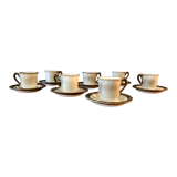 Set of 7 cups and saucer Salins France