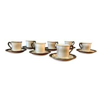 Ensemble de 7 tasses et soucoupe Salins France