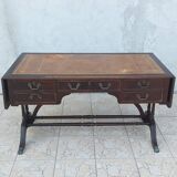 English double-sided mahogany desk