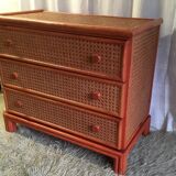 Chest of drawers wood and canning - 80s