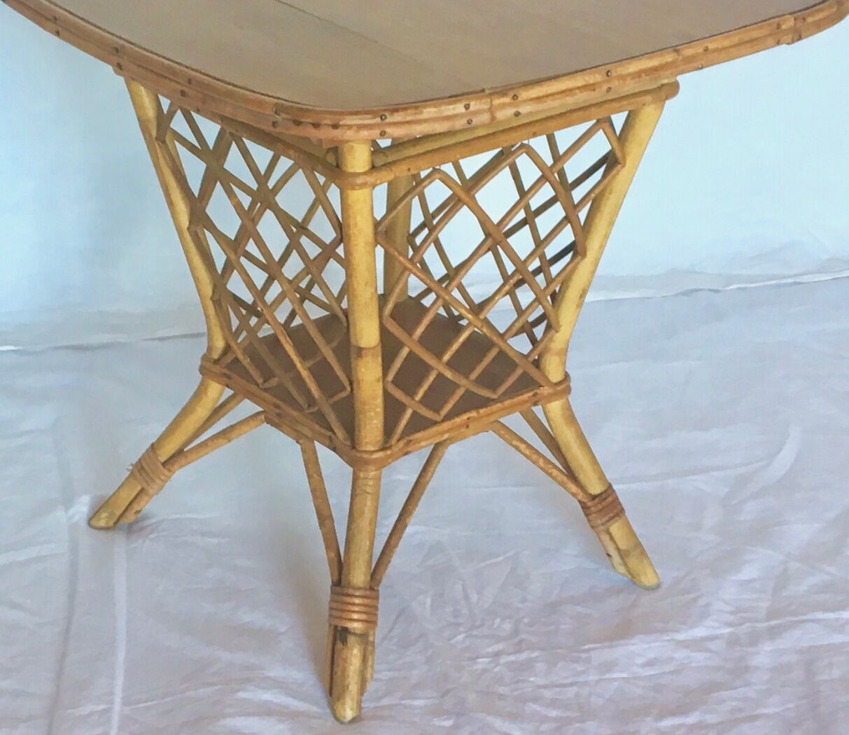 Bar table, vintage rattan