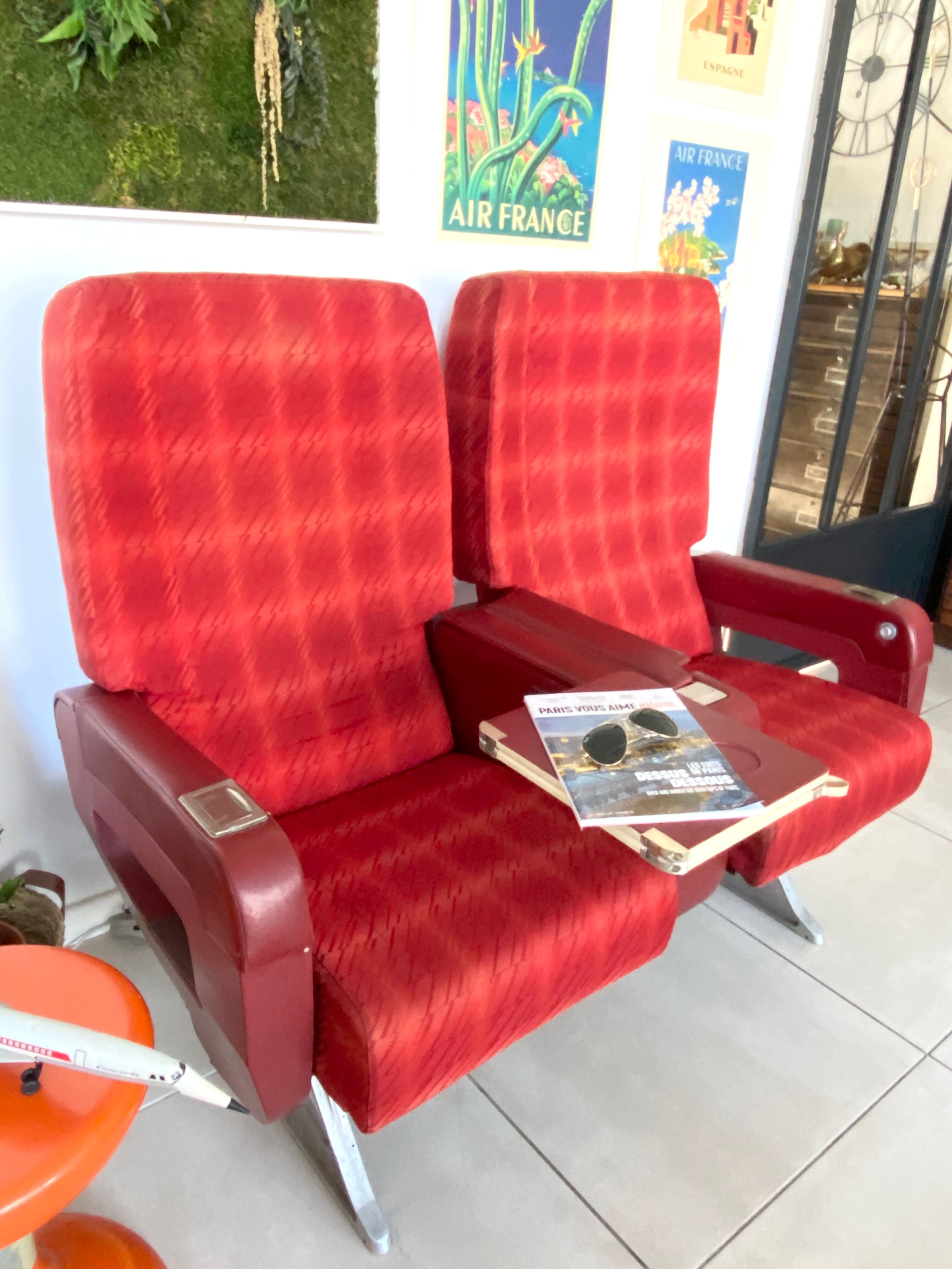 Vintage Air France aircraft chairs