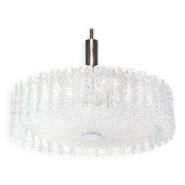 Large glass tube chandelier from Murano by Doria, Germany, 1970s.