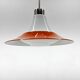 Suspension en verre opalin et métal orange, milieu XXème