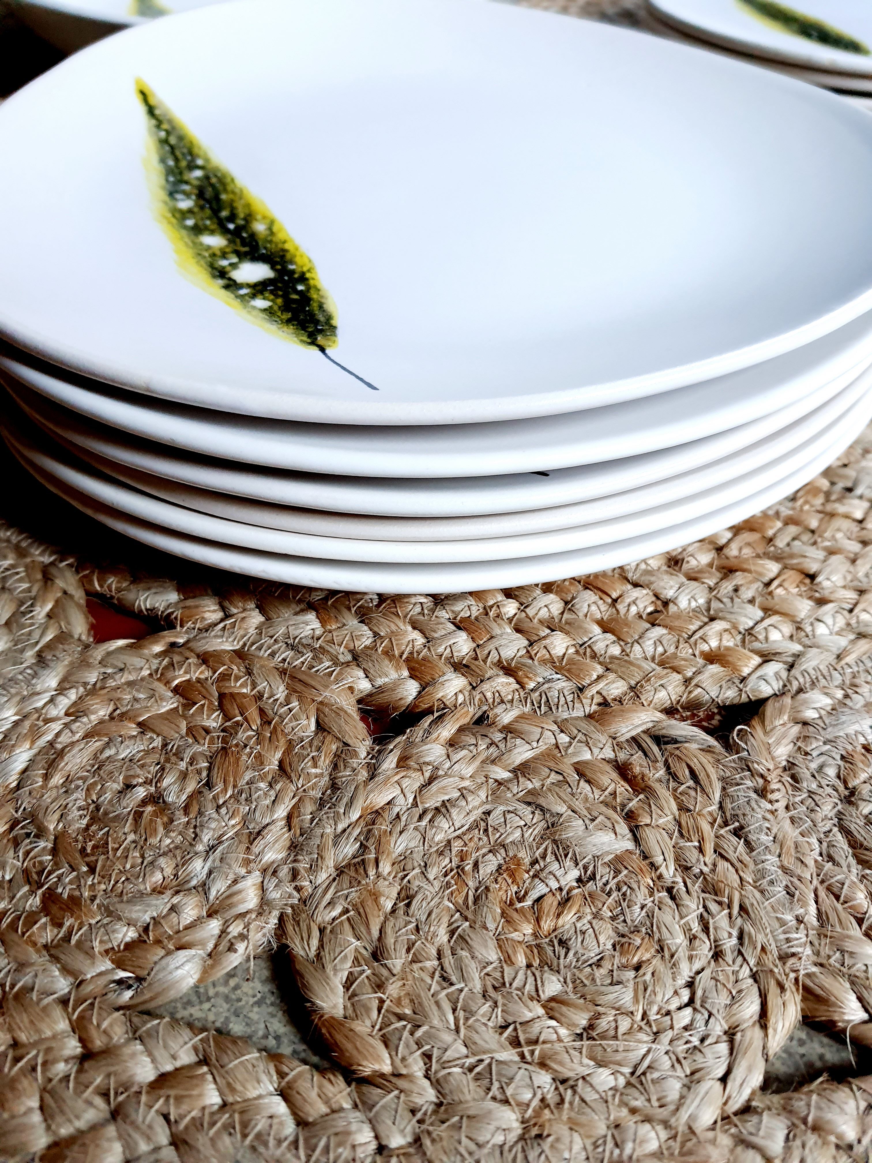 Service plates Feather NIDERVILLER vintage