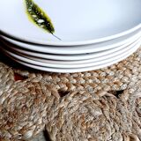 Service assiettes plume Niderviller vintage