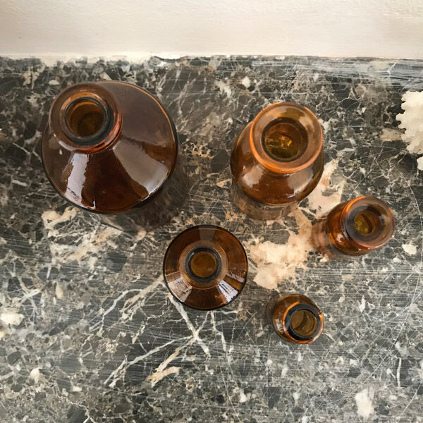 Lot of 5 bottles of apothecary