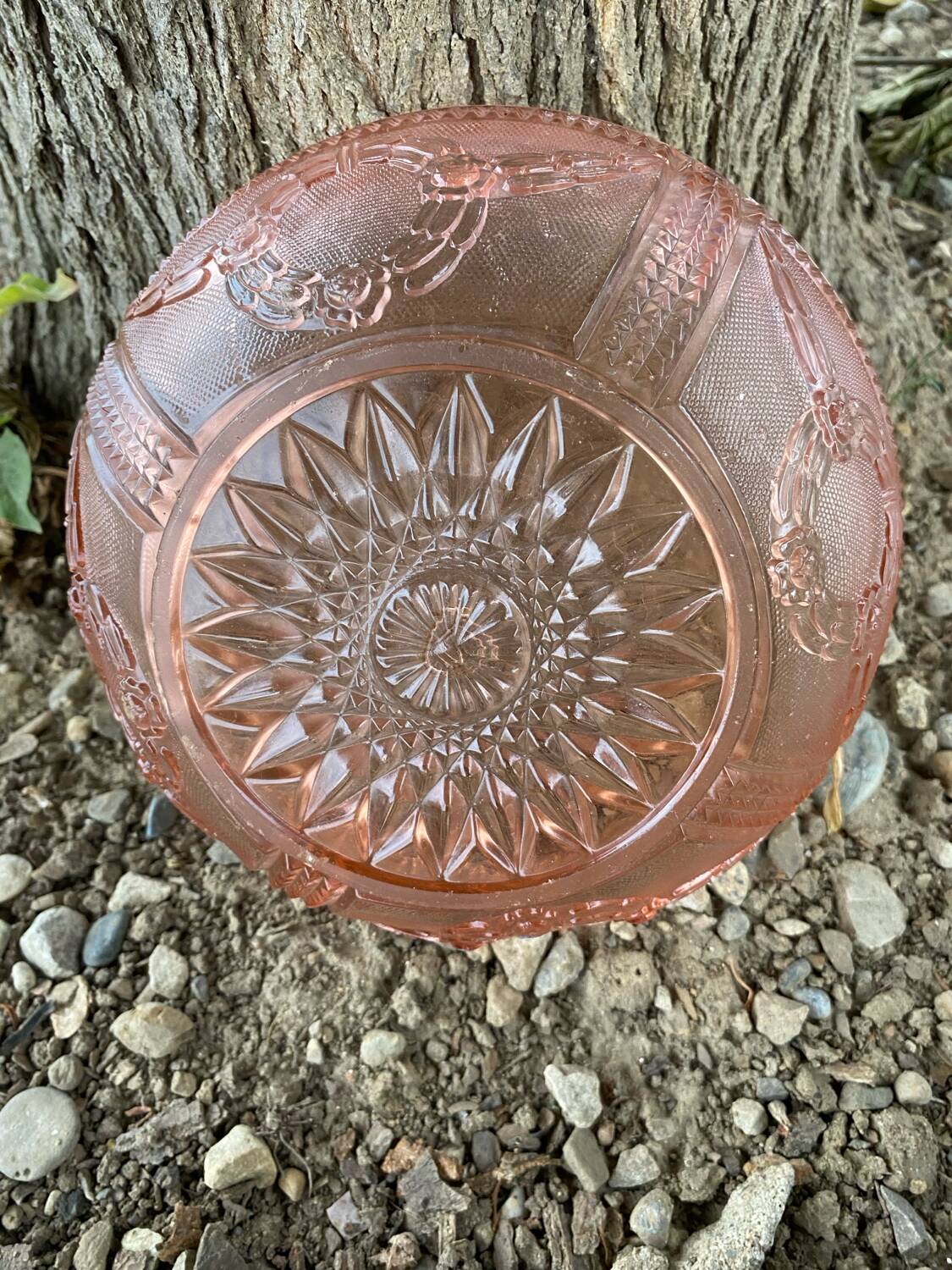 Vintage molded glass salad bowl