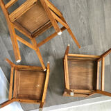 Set of 3 oak chairs from the 50s reconstruction period