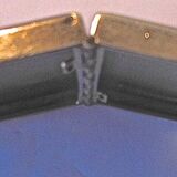 Art deco cigarette case, silver and vermeil and blue enamel