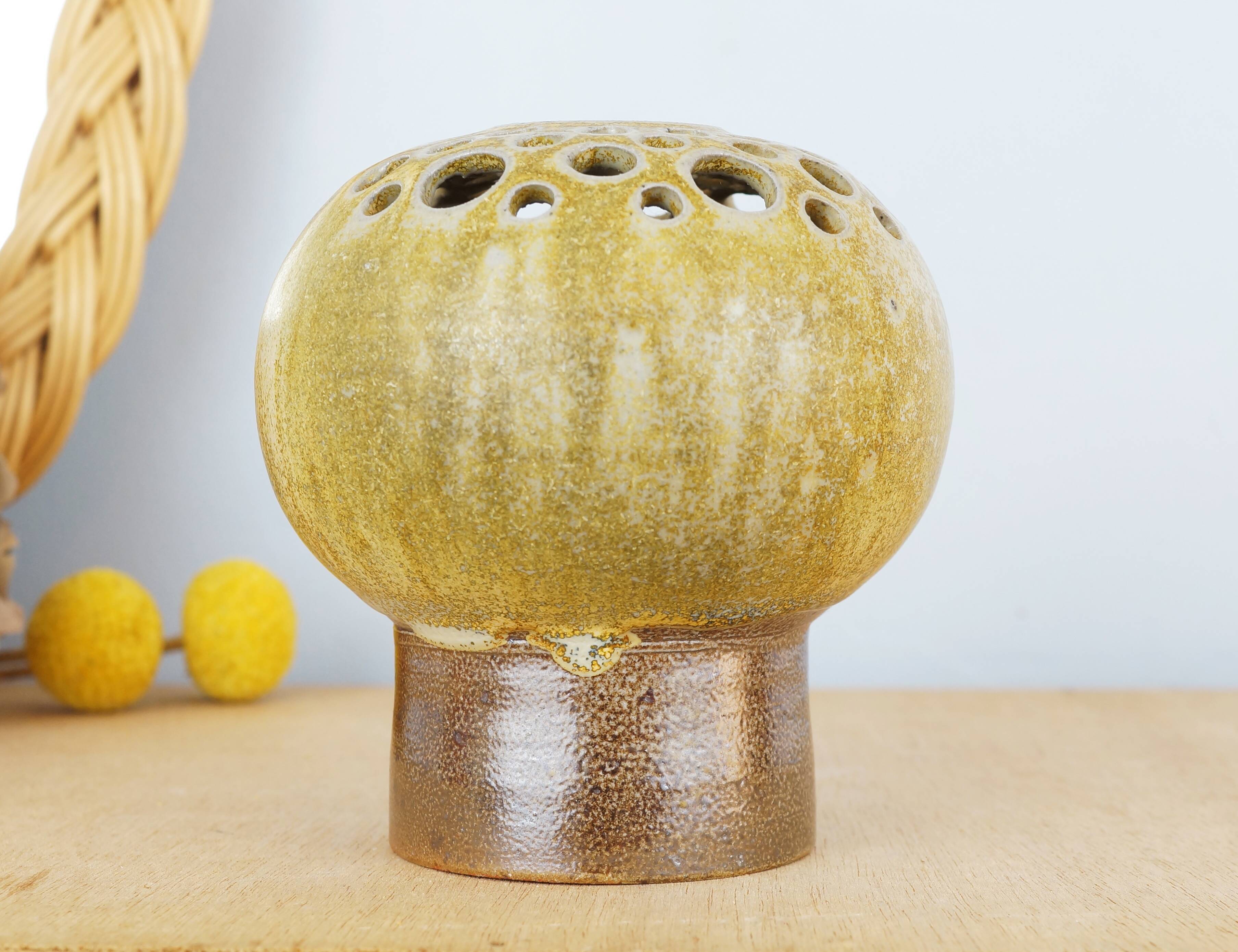 Vintage stoneware vase 70s