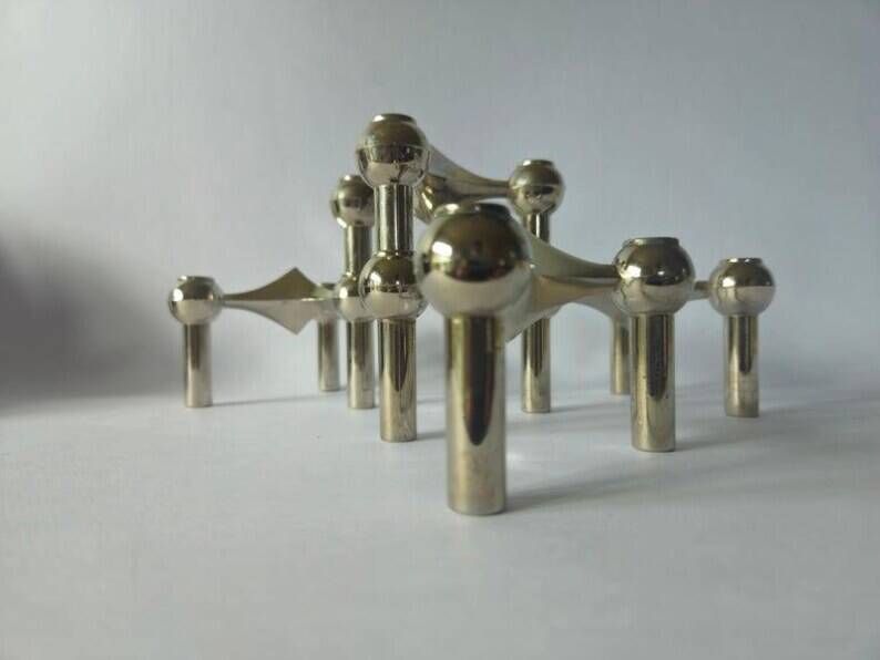 Set of Four Sculptural, Stackable Candle Holders Stoffi & Nagel for BMF Nagel