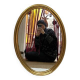Oval gilded wood mirror 46 x 65