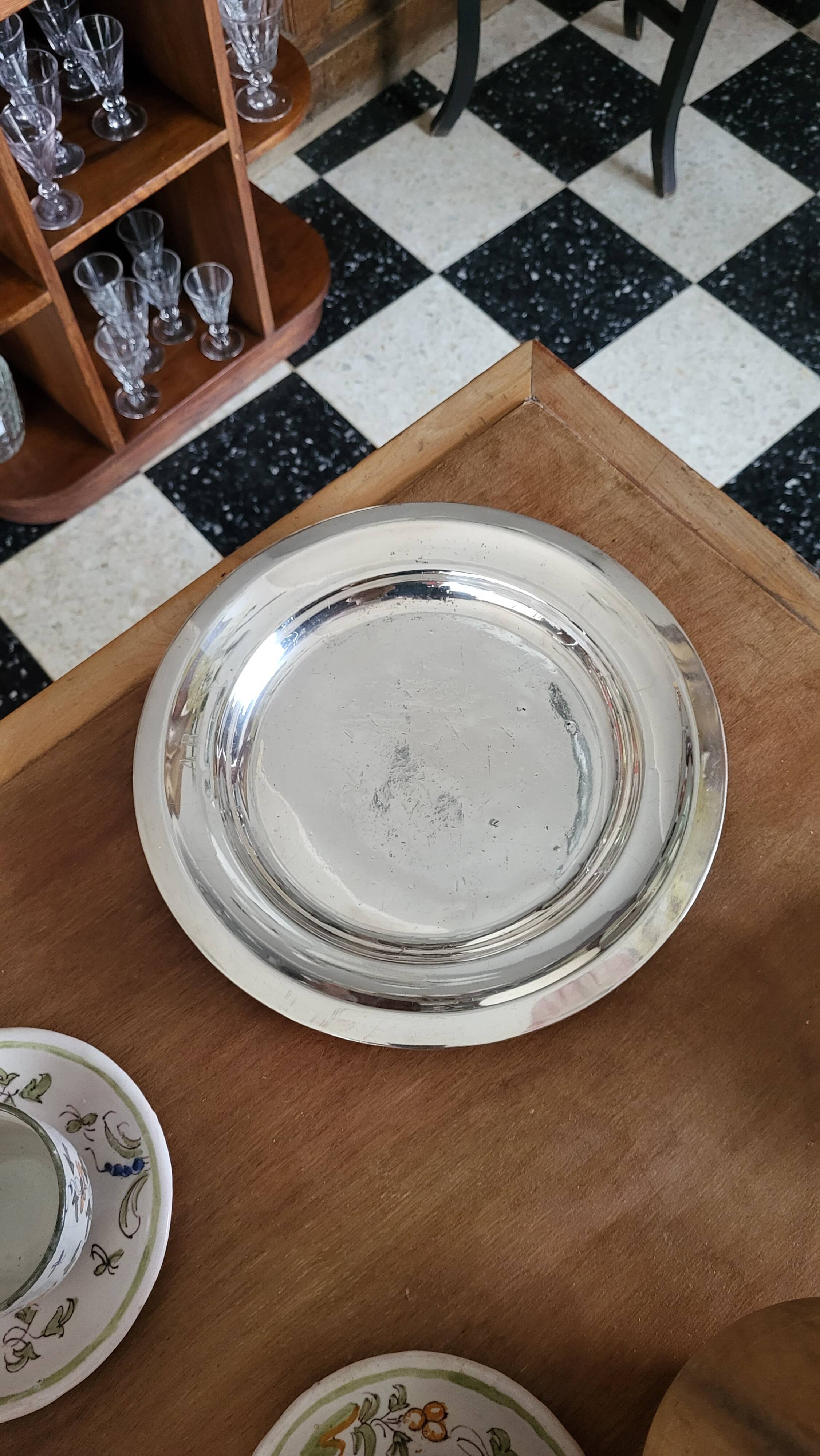 Plat en métal argenté  Christofle