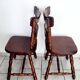 Pair of solid wood saloon chairs from the 60s and 70s