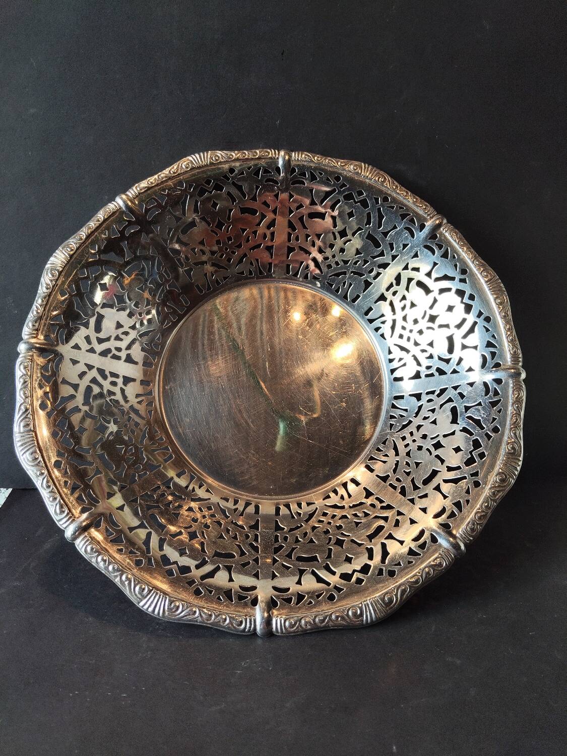 Italian design basket Alessi perforated stainless steel