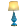 1.05 m pineapple lamp in turquoise ceramic on a gilded wooden base from the 1950s