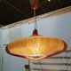 Sisal Ufo pendant lamp and vintage teak by Temde Leuchten
