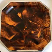 Plateau néo classique XXL en lucite écaille 1970