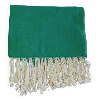 Couverture marocaine 100% coton - Vert