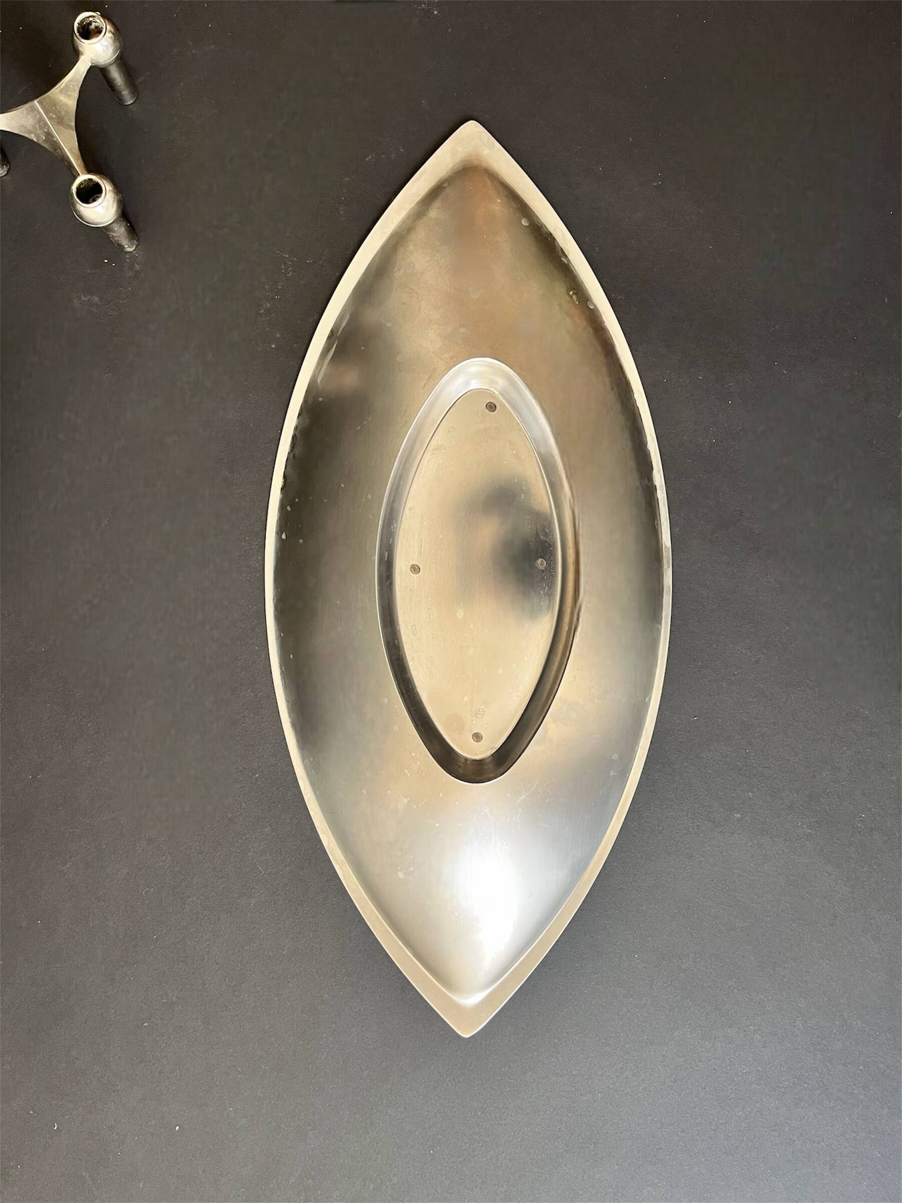 Chrome-plated metal serving dish / bowl Guy Degrenne, France 1970