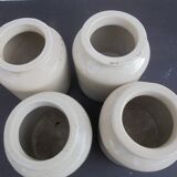 4 lab lagny mustard stoneware pots