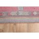 1970s Vintage Turkish Oushak Handmade Wool Cotton Pink Runner Rug 93x327