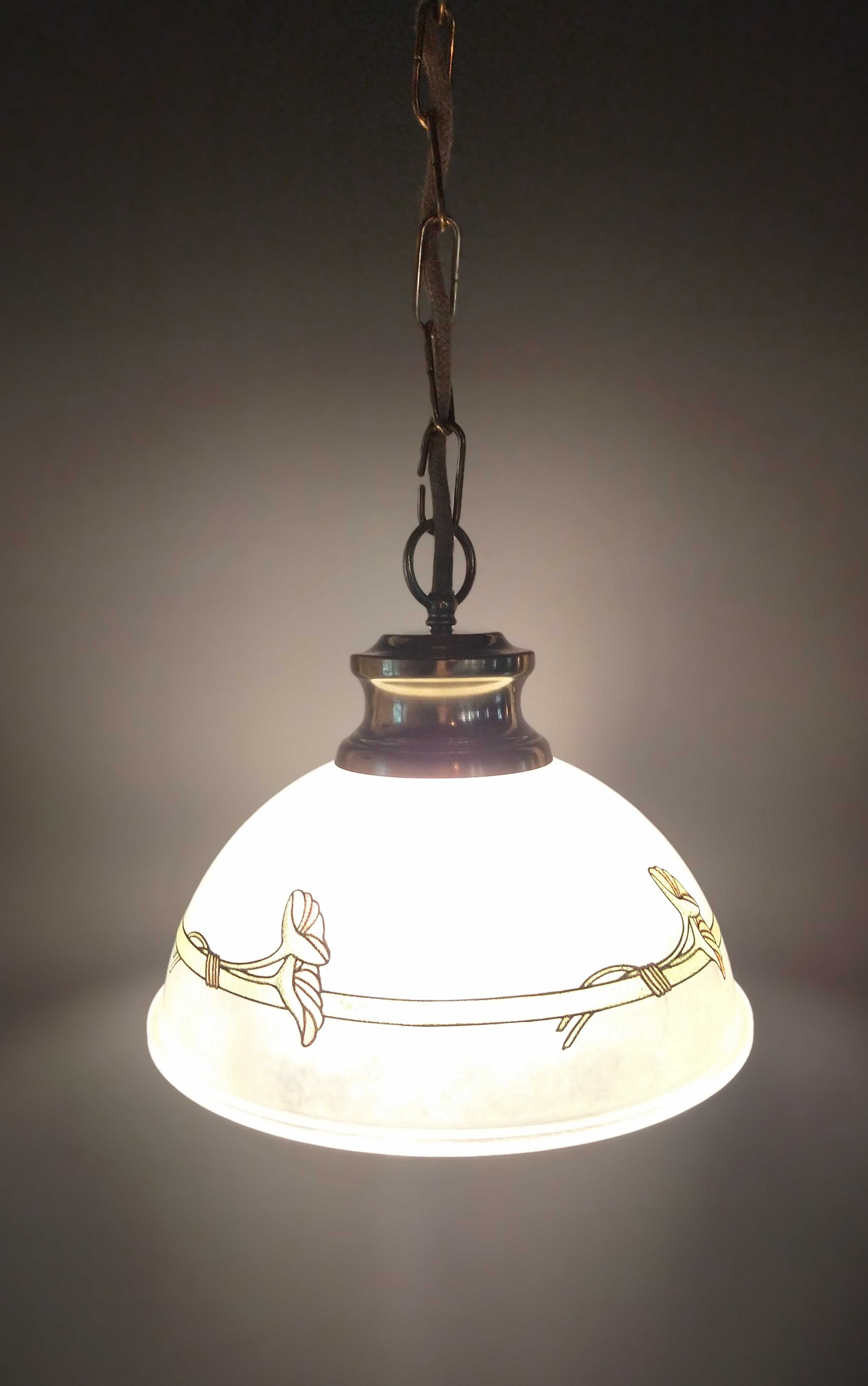 Art nouveau opaline pendant lamp