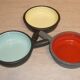 Set of 3 colored iron pans