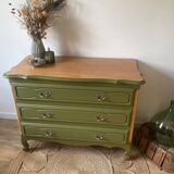 3-drawer chest of drawers redesigned in woody green and wood
