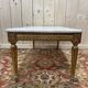 Louis XVI style coffee table in gilded wood and Carrara marble