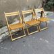 Lot 3 folding chairs vintage wood design