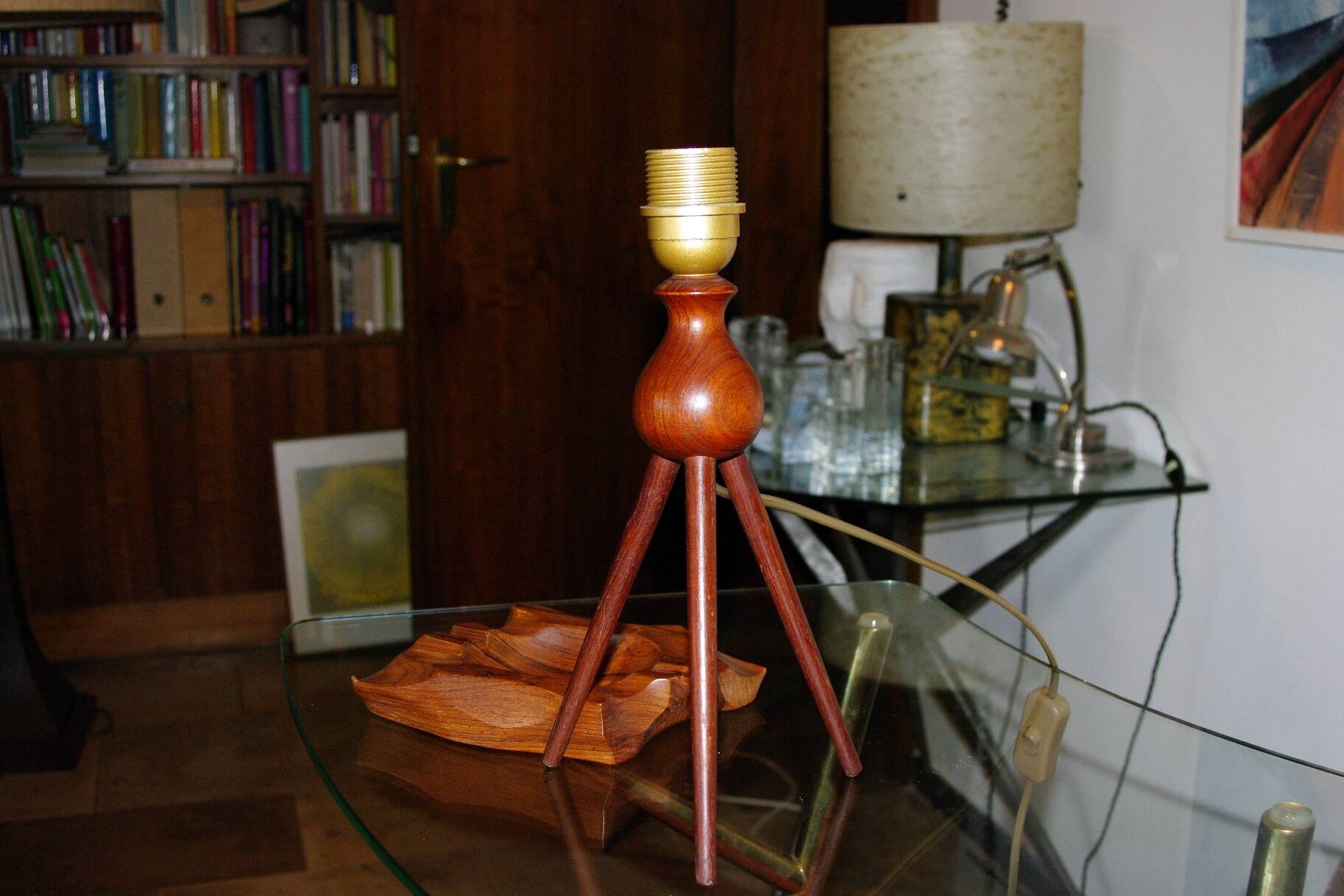 Vintage solid teak lamp by severin hansen 1960
