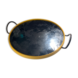 50s top in black eglomized glass and yellow plastic tower.