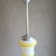 suspension  opaline blanche et jaune | space age - art déco 1950