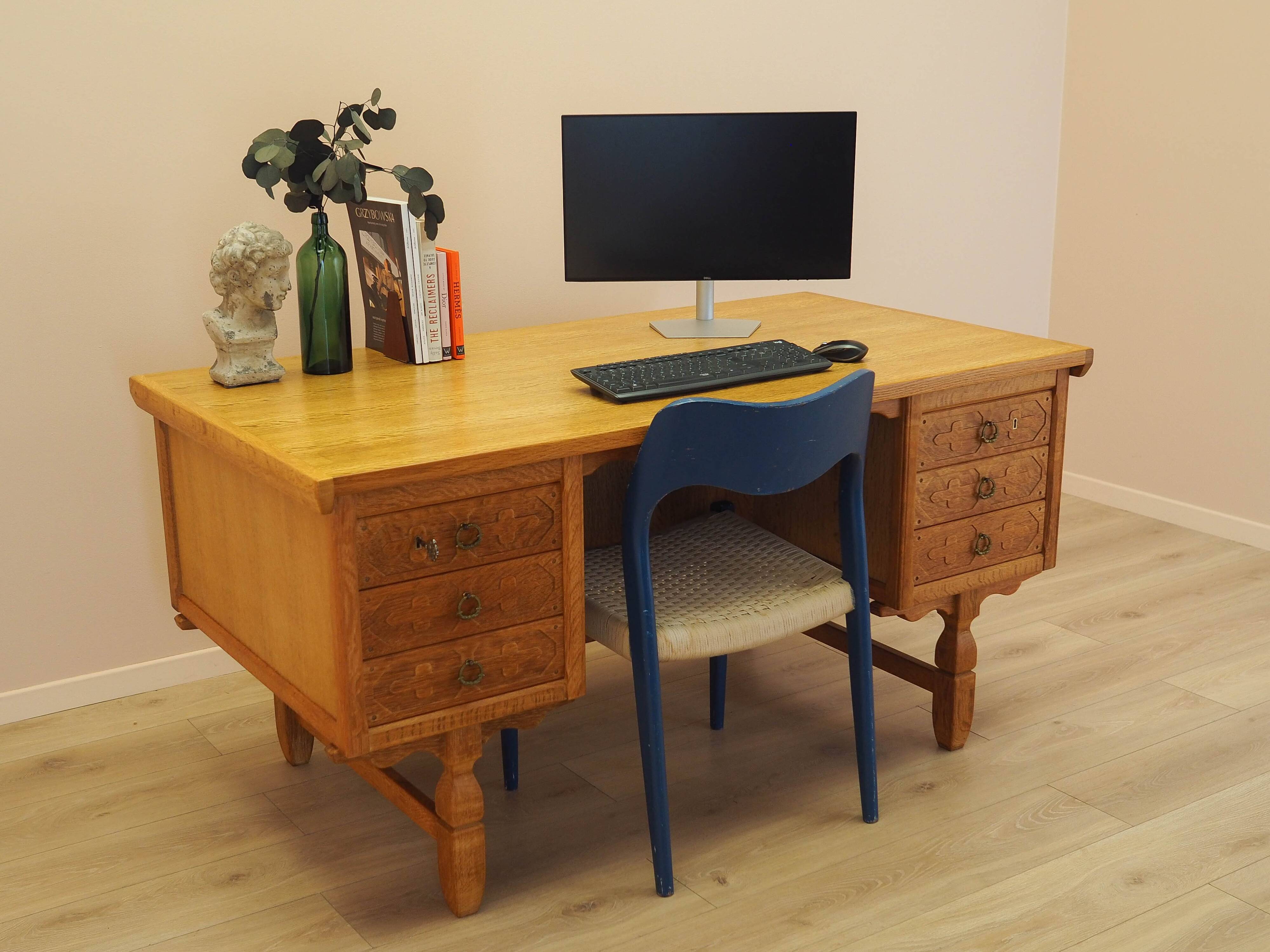 Oak desk, Danish design, 1960s, designer: Henning Kjærnulf