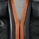 Set of 2 black leather Art Deco design armchairs in good condition