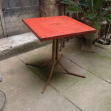 Table de bistrot, restaurant carré en métal année 1950,1960