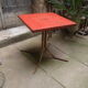 Bistro table, square metal restaurant year 1950,1960