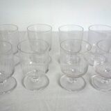 Lot de 8 verres à eau en cristal taillé vintage.