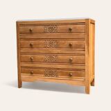 Art deco raw oak chest of drawers 1930