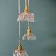 Vintage triple suspension lampshade in glass and cut crystal - collection