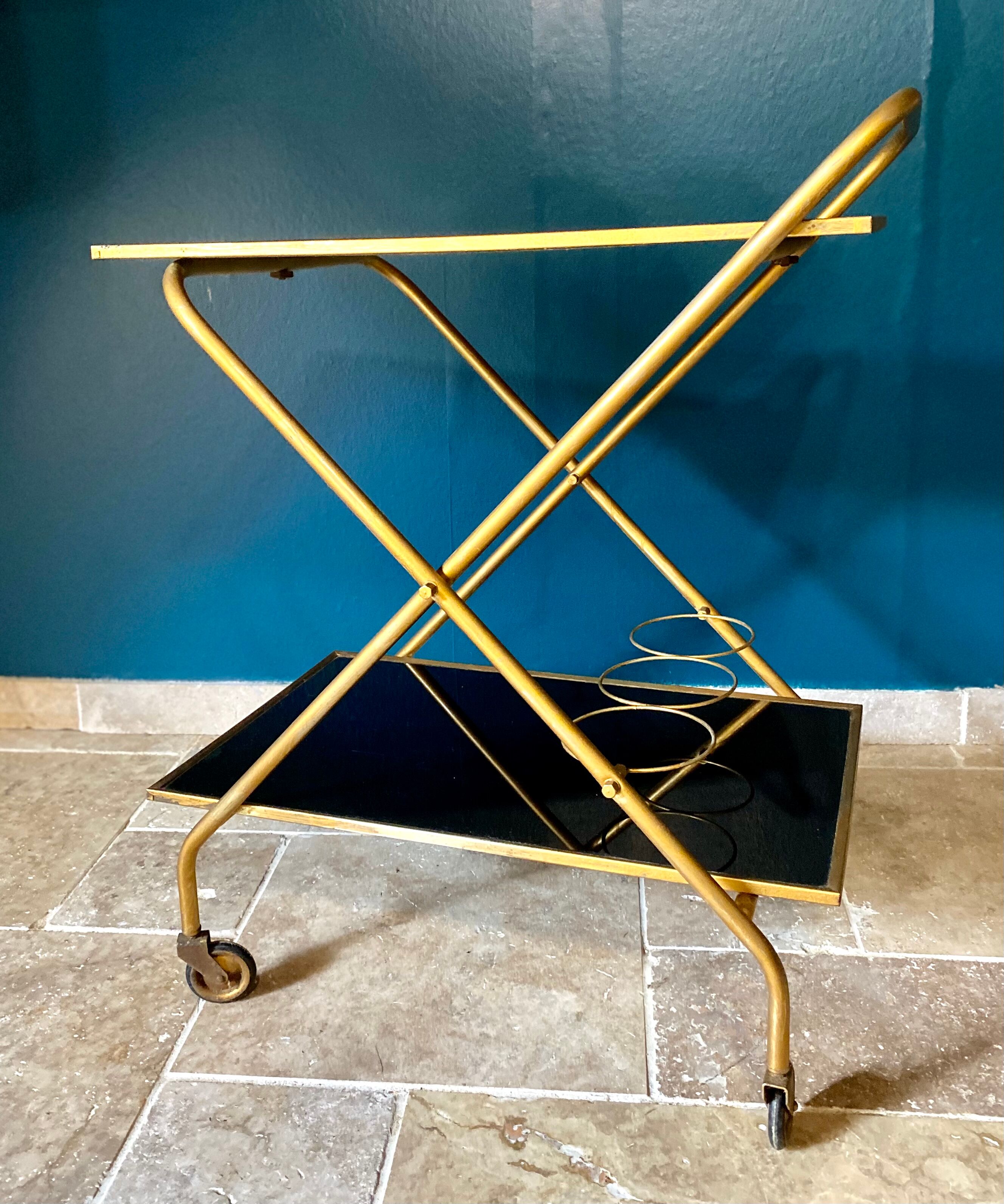 Glass and brass service