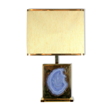 Vintage Brass & Agate Table Lamp by Willy Daro, 1970s