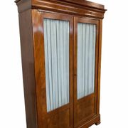 Armoire ancienne en placage d’acajou - portes vitrées - XIXe siècle