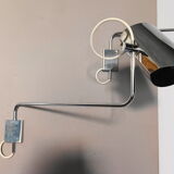 Pair of large chrome wall lamps from the 70s